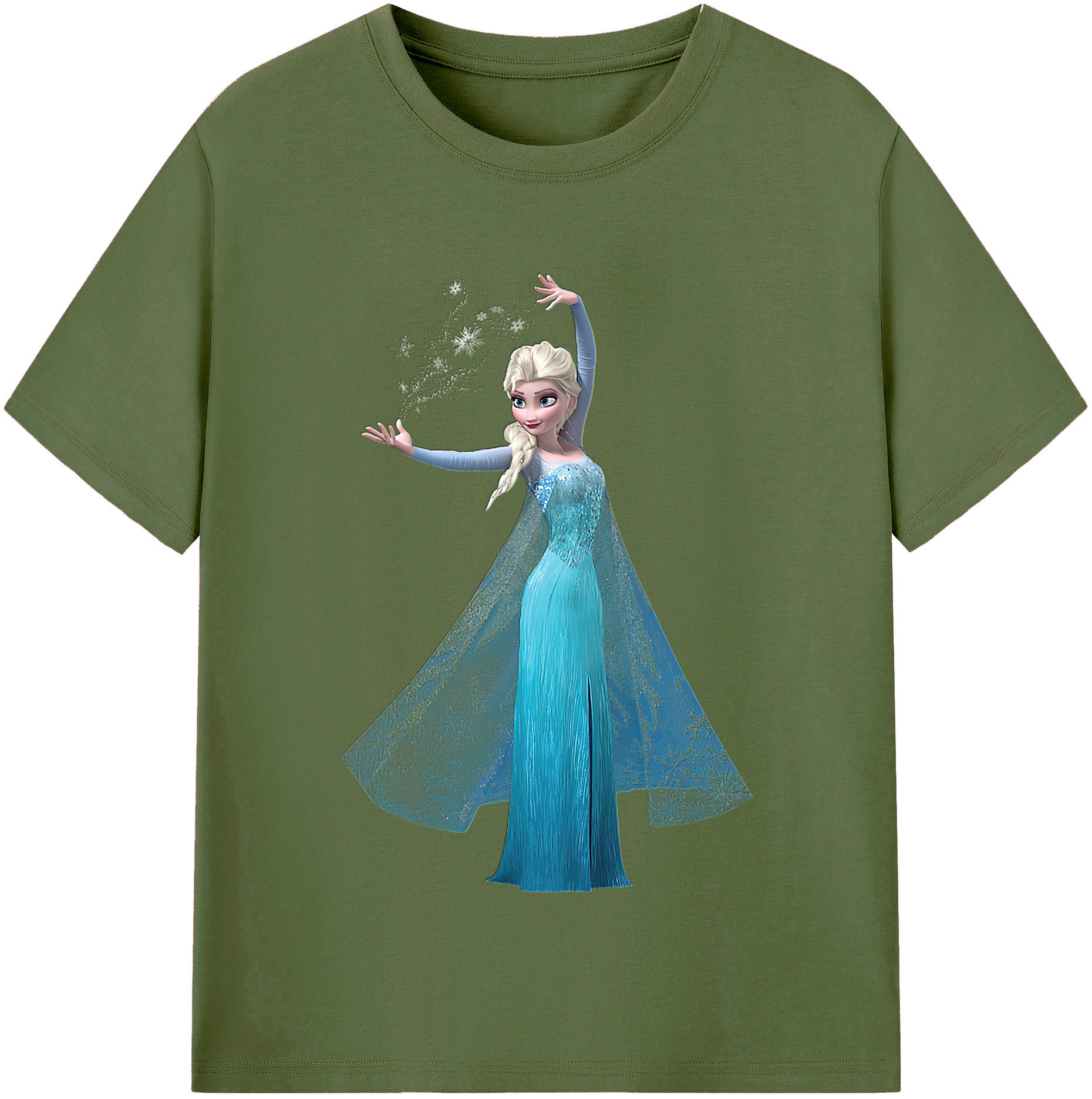 （画像用） アナと雪の女王 アンナ エルサ Frozen Anna Elsa 綿100％半袖Tシャツ（フロントプリント）